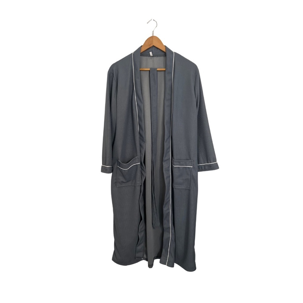 Gray Robe with White Trim